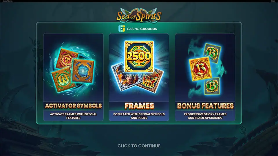 Sea of Spirits slot intro screen
