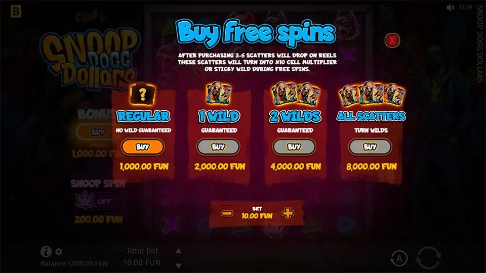 Snoop Dogg Dollars slot bonus buy