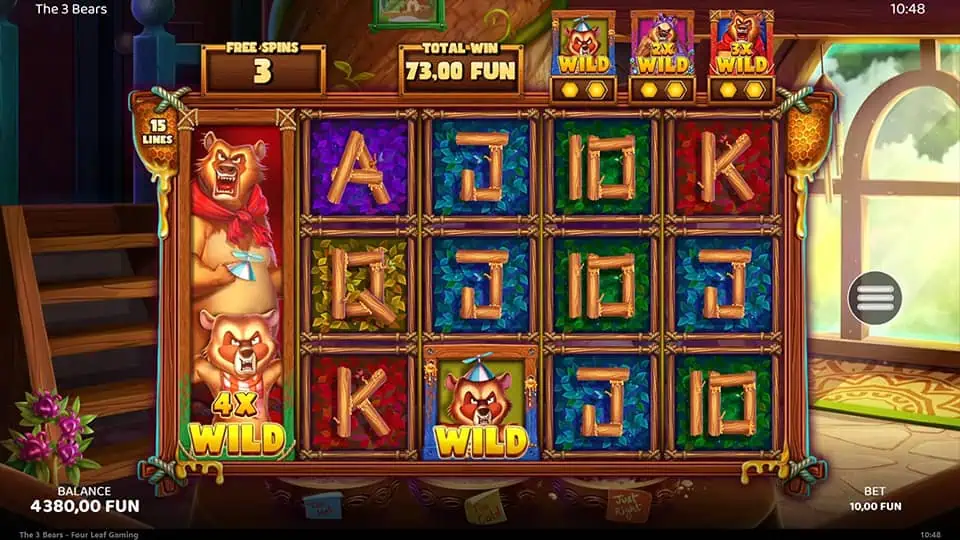 The 3 Bears slot feature expanding wild multiplier