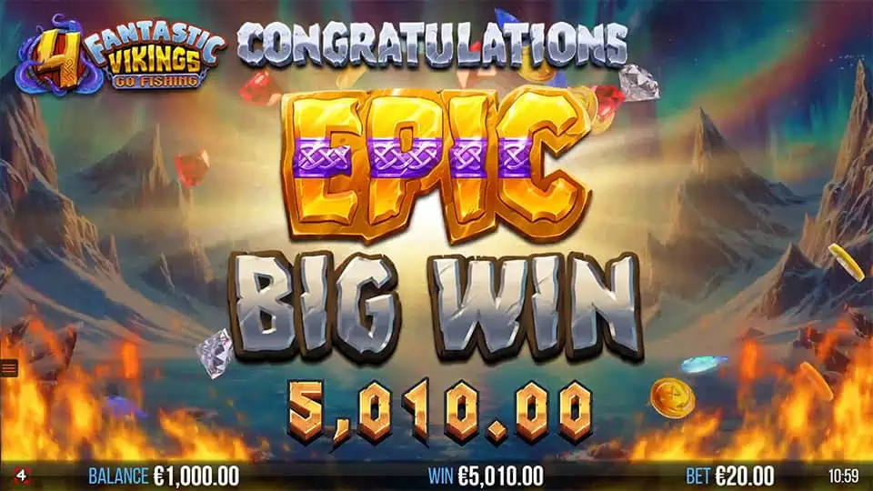 4 Fantastic Vikings Go Fishing slot big win