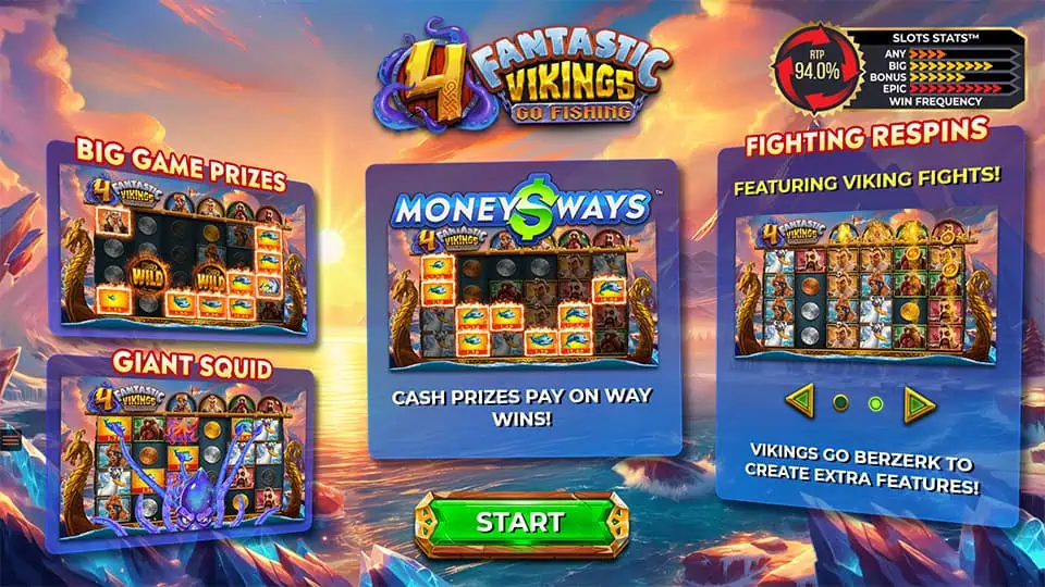 4 Fantastic Vikings Go Fishing slot features