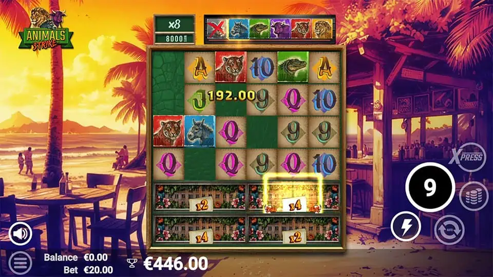 Animals Strike slot feature multiplier