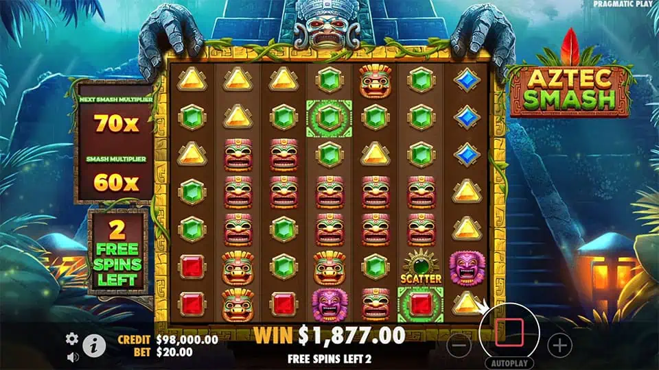 Aztec Smash slot feature smash multiplier