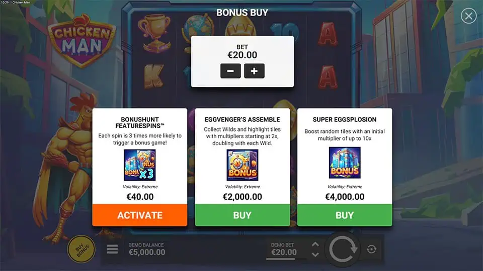 Chicken Man slot bonus buy