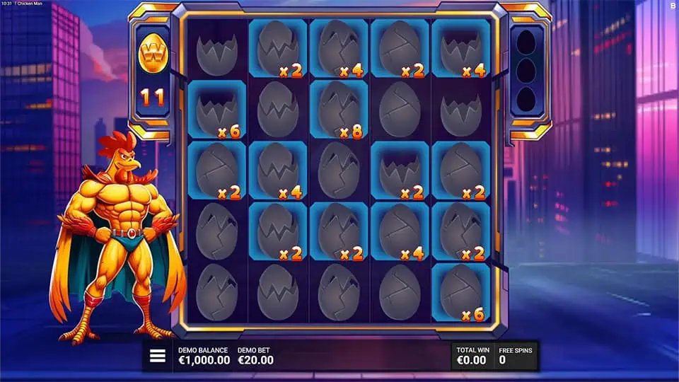 Chicken Man slot feature multiplier spot