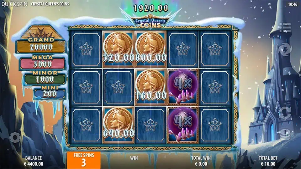 Crystal Queens Coins slot feature multiplier