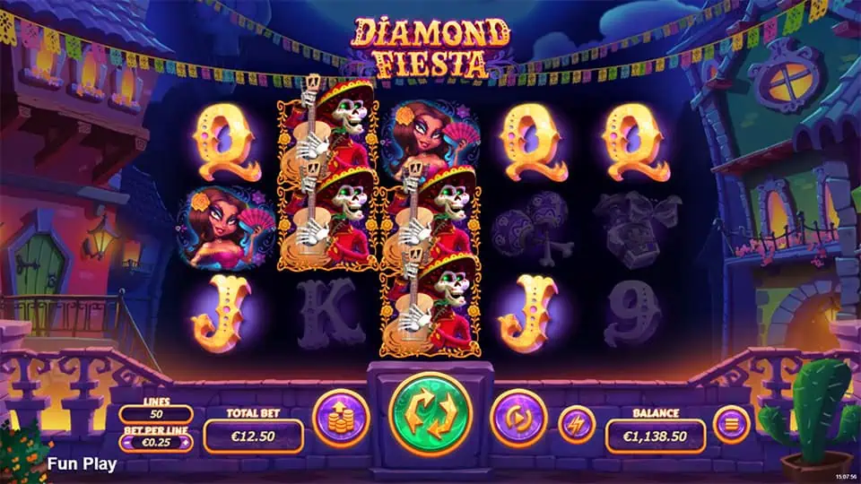 Diamond Fiesta slot feature wild symbol