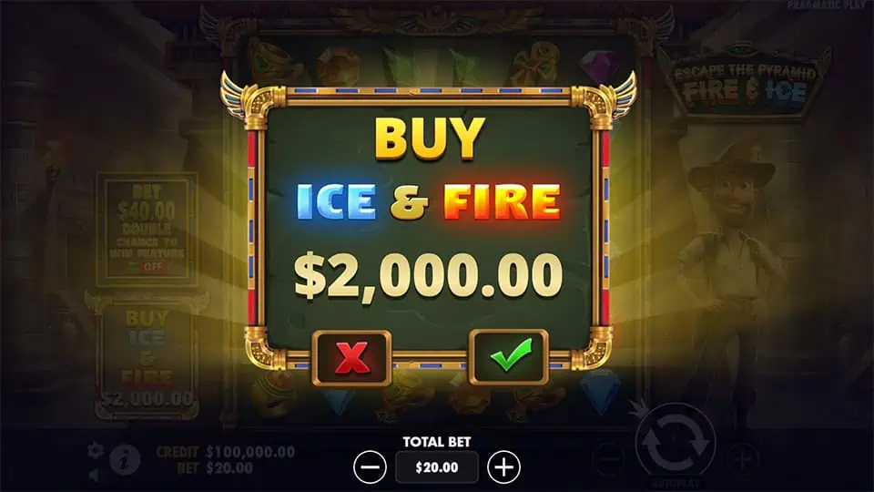 Escape the Pyramid Fire Ice slot bonus buy