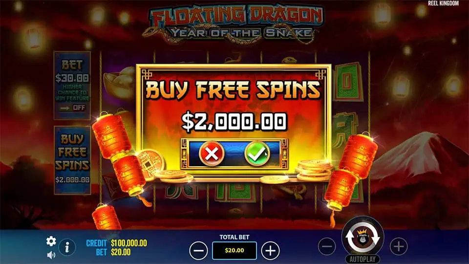 Floating Dragon Year of the Snake slot bonus buy