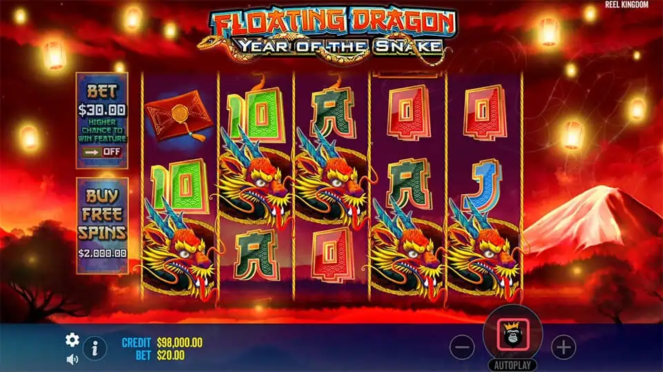 Floating Dragon Year of the Snake slot free spins