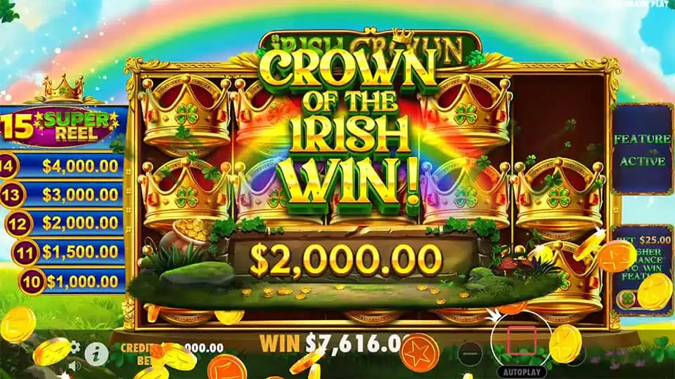 Irish Crown slot big win