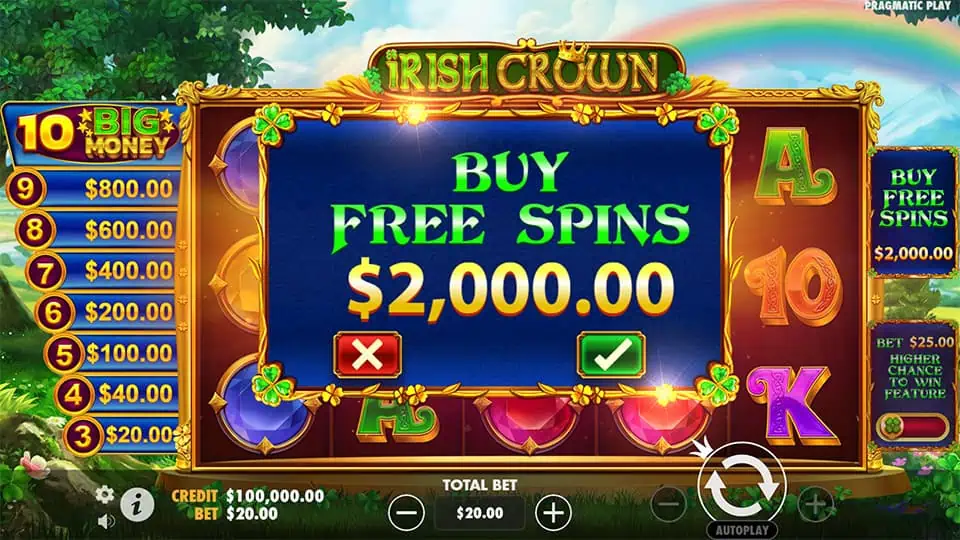 Irish Crown slot bonus buy