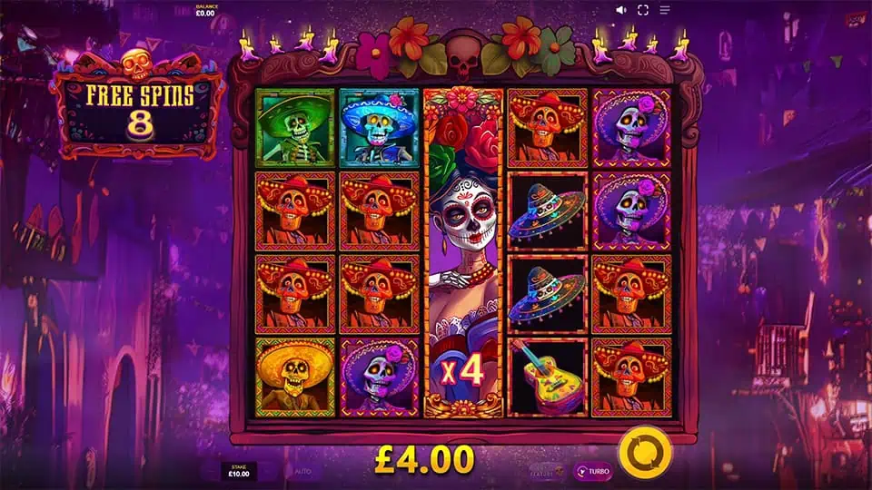 Los Muertos Locos slot feature expanding wild multiplier