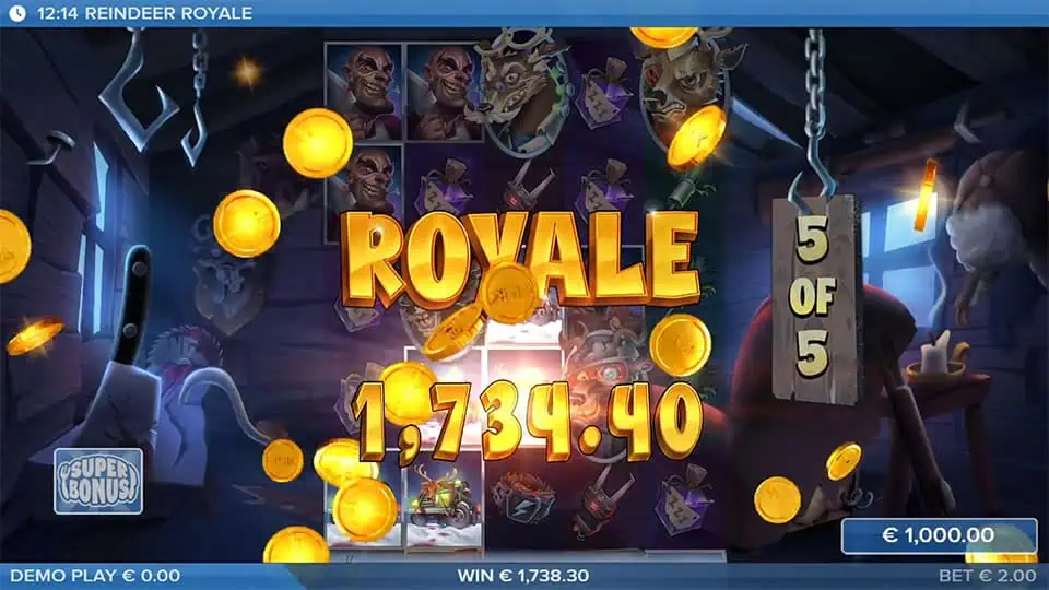 Reindeer Royale slot big win