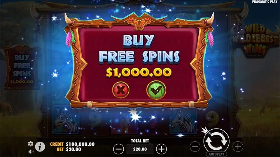 Wild Wildebeest Wins slot bonus buy