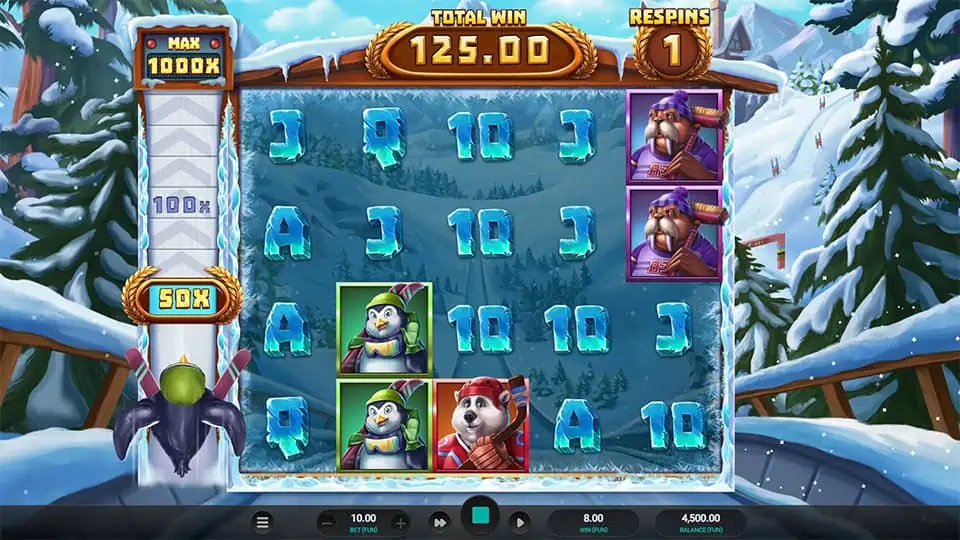 Winter Champions slot feature multiplier