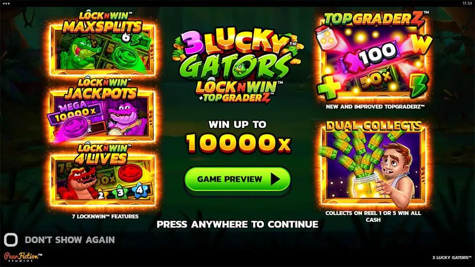 3 Lucky Gators slot features