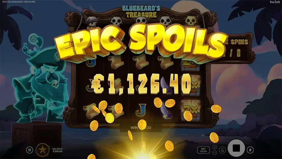 Bluebeards Treasure slot big win