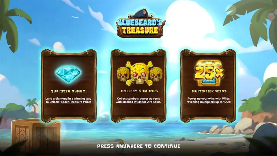 Bluebeards Treasure slot features