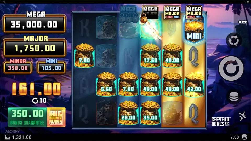 Captain Bones Big Bounty slot feature key