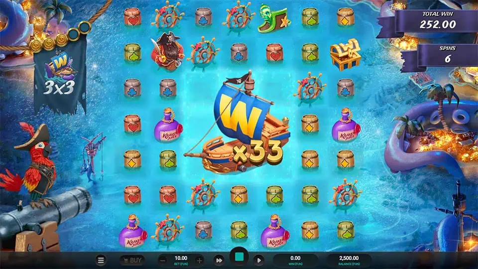 Krakens Cove slot feature boat symbol