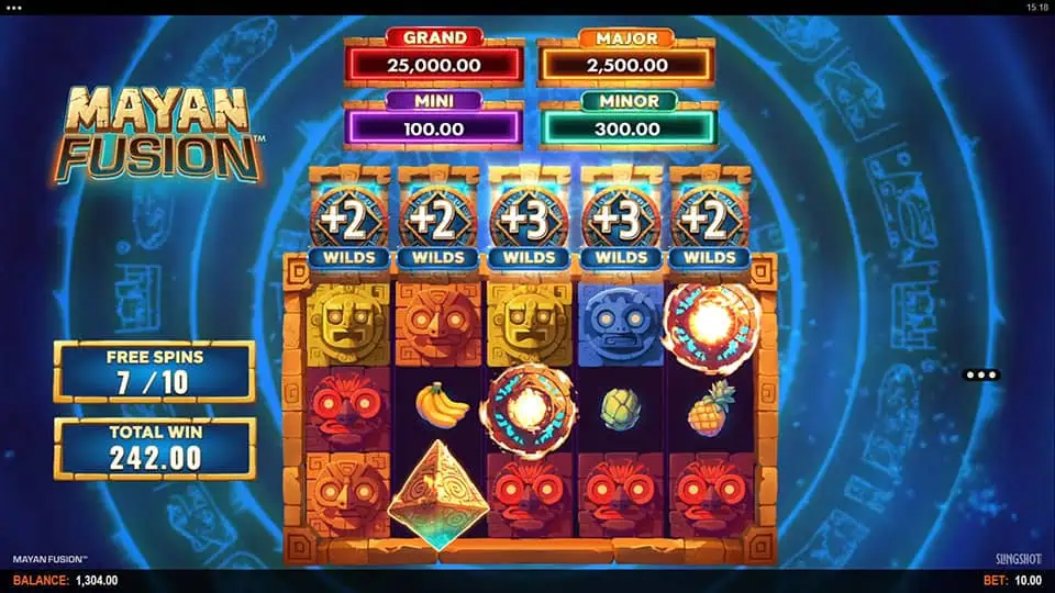 Mayan Fusion slot feature tabs