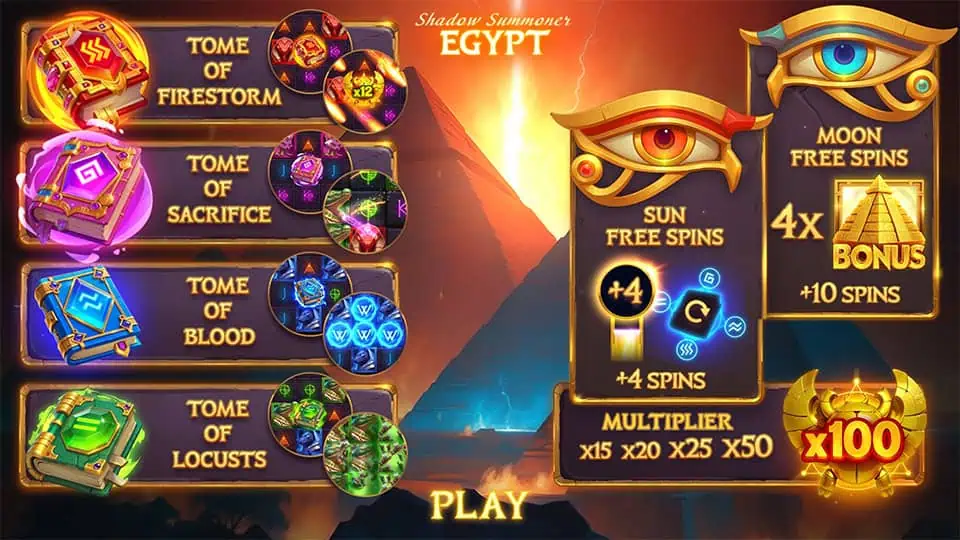 Shadow Summoner Egypt slot features