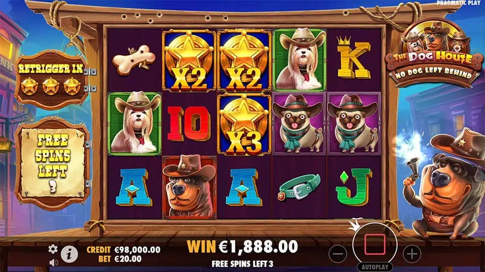 The Dog House No Dog Left Behind slot feature sticky multiplier wild