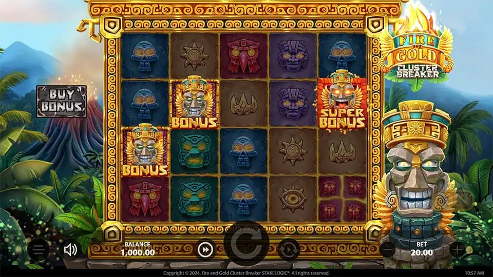 Fire and Gold Cluster Breaker slot free spins