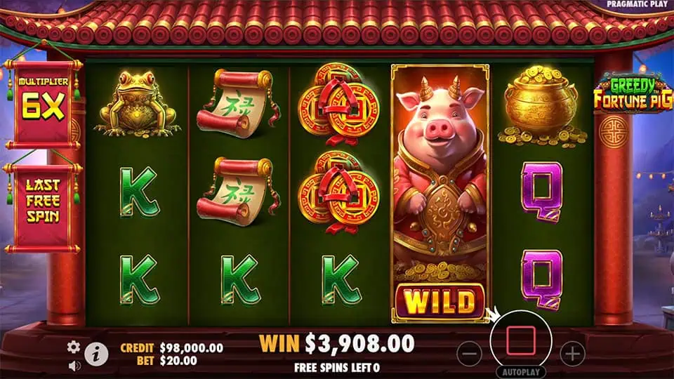 Greedy Fortune Pig slot feature wild multiplier