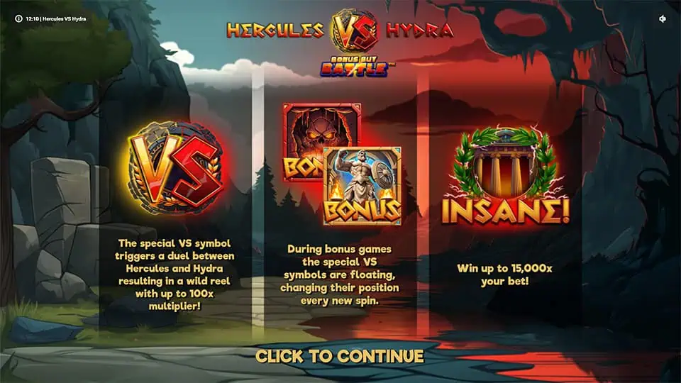 Hercules VS Hydra slot features