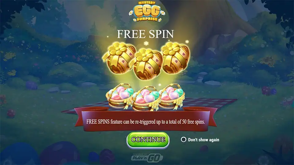 Homepage of Mystery Egg Surprise slot introducing game features and bonus mechanics.