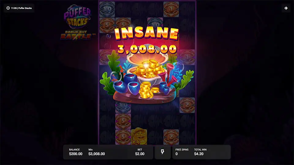 Puffer Stacks slot big win