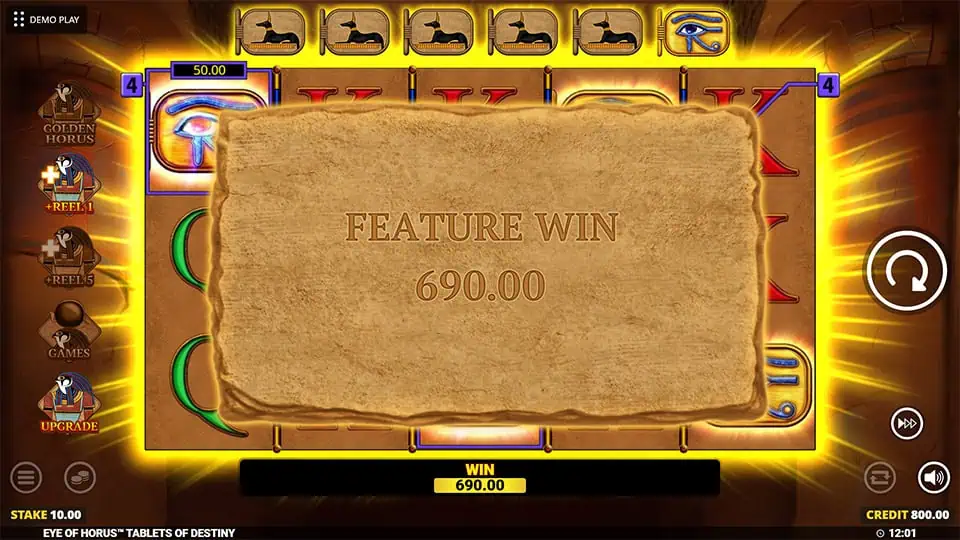 Eye of Horus Tablets of Destiny slot big win