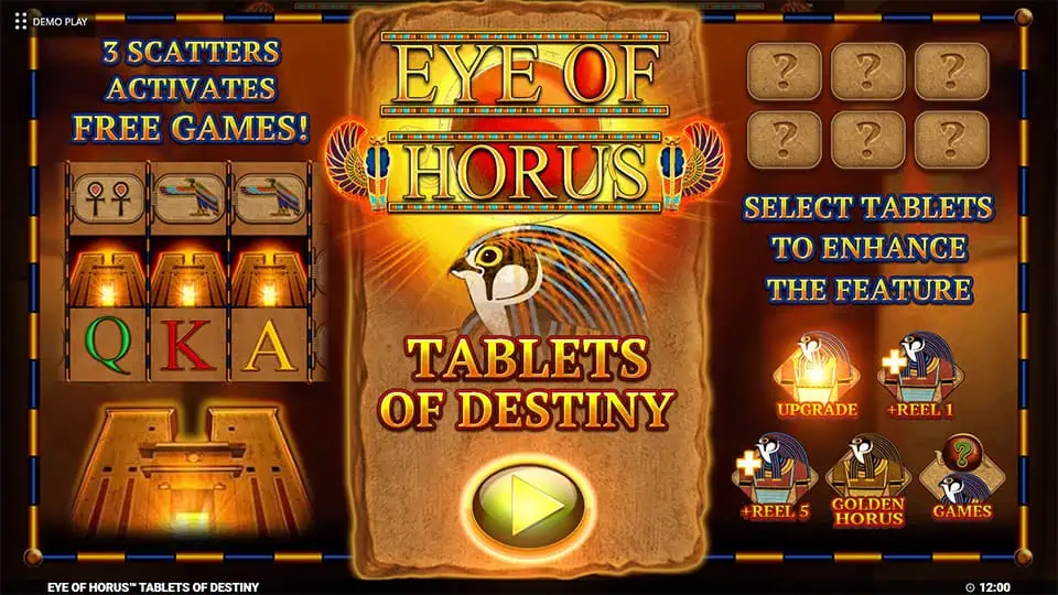 Eye of Horus Tablets of Destiny slot features