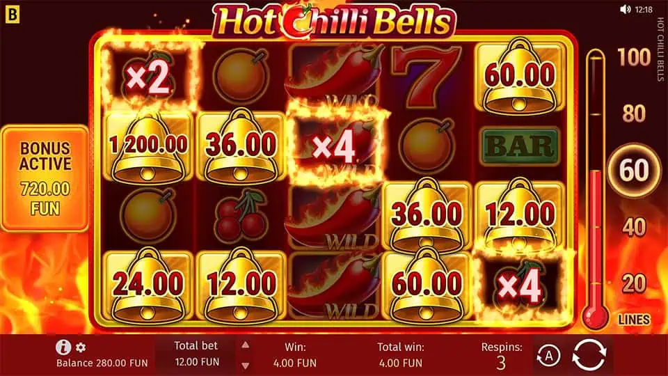 Hot Chilli Bells slot feature multiplier