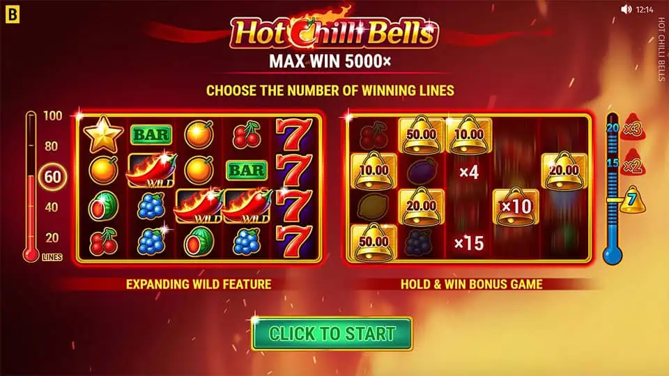 Hot Chilli Bells slot features