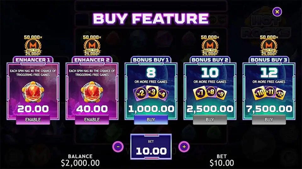 Hot Rocks slot bonus buy