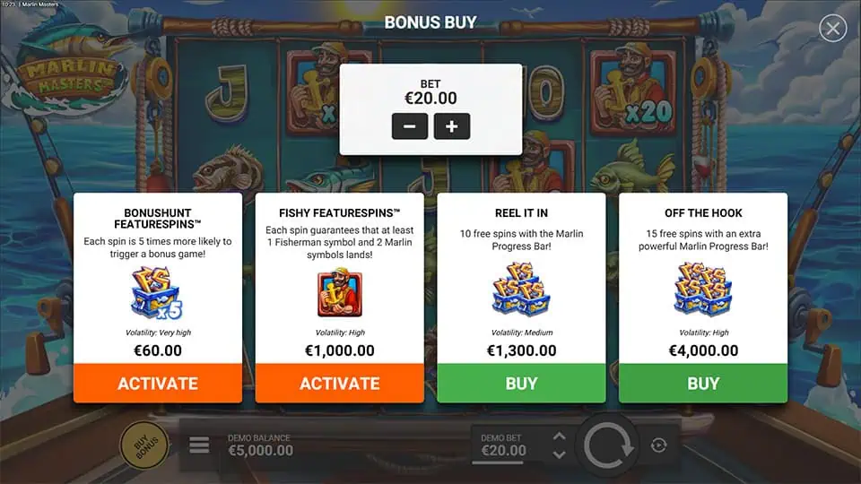 Marlin Masters slot bonus buy