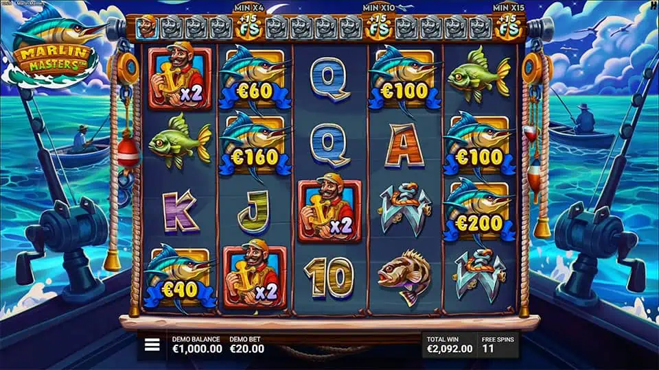 Marlin Masters slot feature fisherman