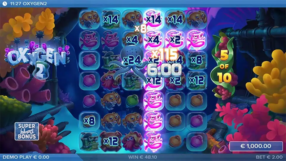 Oxygen 2 slot feature octopus