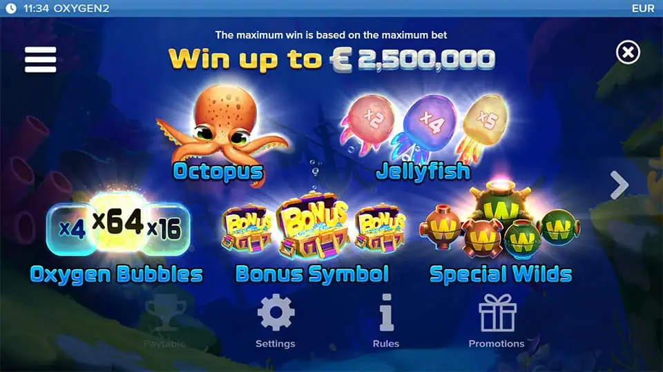 Oxygen 2 slot features