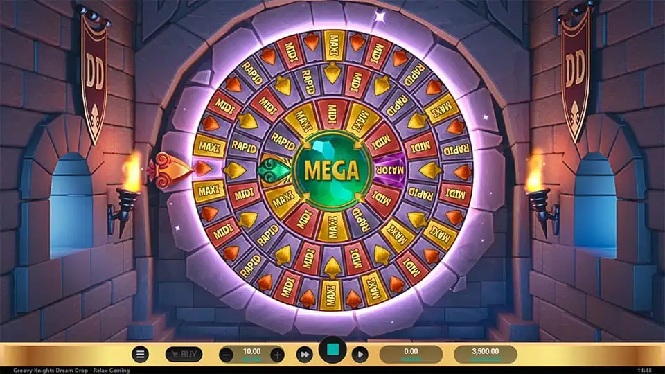 Groovy Knights Dream Drop slot feature dream drop wheel