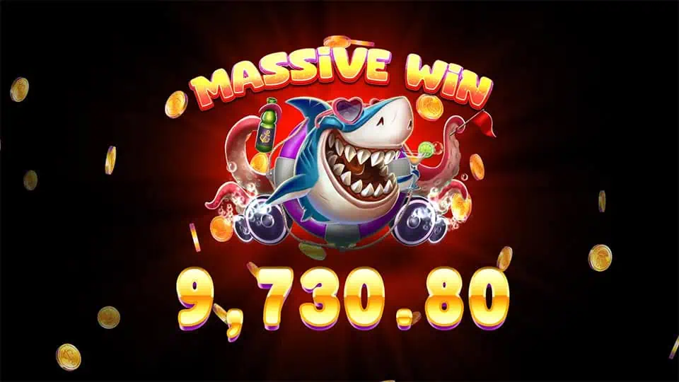 Massive win screen in Jawsome slot displaying a €9,730.80 payout.