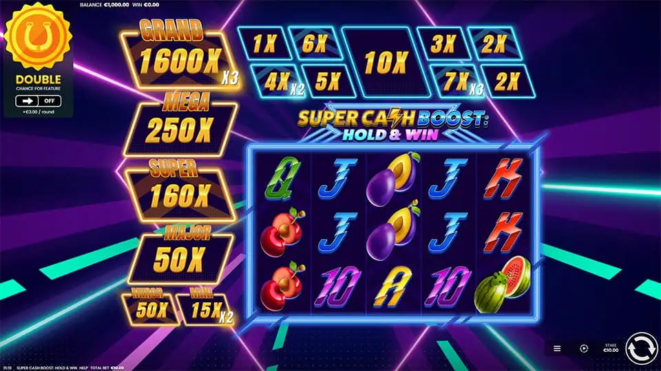 Preview of Super Cash Boost: Hold and Win slot showing the reels and money-themed symbols in action.