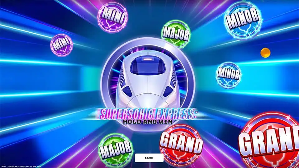 Homepage of Supersonic Express Hold and Win slot introducing game features and bonus mechanics.