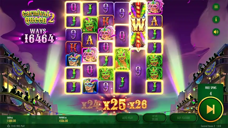 Central firework-style wild symbol triggering huge x25 multipliers on reels.