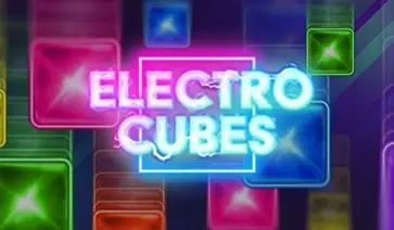 Logo for Electro Cubes slot displayed in neon letters with colorful cubes glowing in the background.