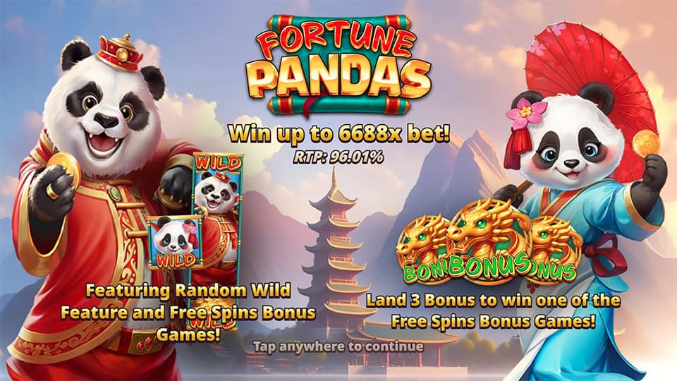 Overview of Fortune Pandas slot features, including free spins, random wilds, and high volatility.