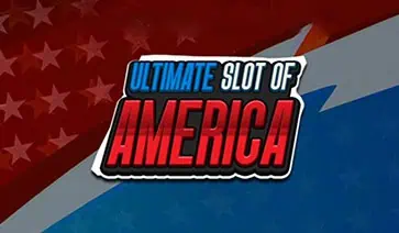 Game logo for Ultimate Slot of America with patriotic red, white, and blue design.